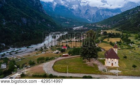Theth National Park. Shkoder County, Albania. Landscape In The Central Part Of Albanian Alps.