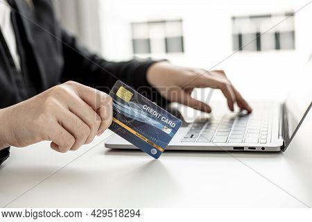 The Concept Of Using Credit Card To Pay For Goods Or Services On Online Websites, Online Shopping By
