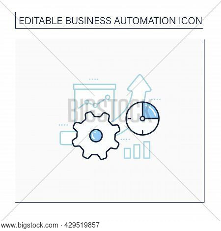 Greater Productivity Line Icon. Improving Product Production Process. Higher Productivity. Business 