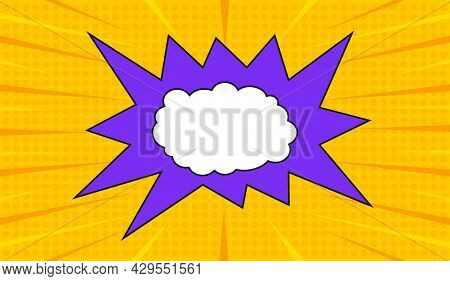Colorful Pop Art Comics Book Cartoon Magazine Cover On Yellow Background. Retro Pattern Strip Mock U