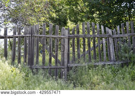 Beautiful Old Gate From Abandoned House In Village