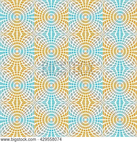 Vector Psychedelic Seamless  Pattern Of Colored Polygons