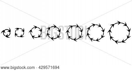 Circular Arrows. Chart Icon Vector Set. Cursor Sign. Recycle Icon. Forward Icon. Vector Illustration