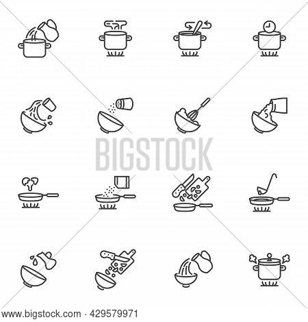 Cooking Line Icons Set, Outline Vector Symbol Collection, Linear Style Pictogram Pack. Signs, Logo I
