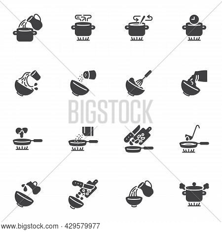 Cooking Vector Icons Set, Modern Solid Symbol Collection, Filled Style Pictogram Pack. Signs, Logo I