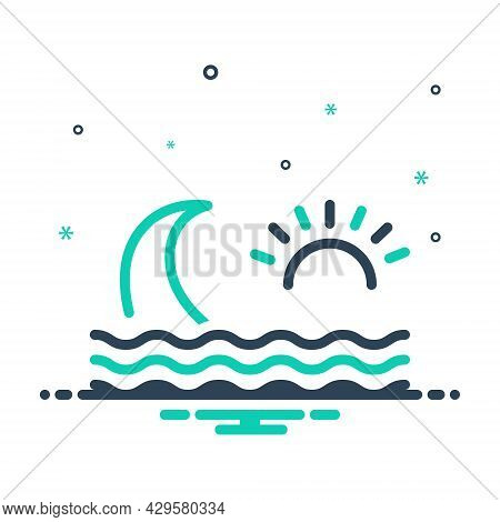 Mix Icon For Wave Ripple Backwash Surf Stream Water-wave Flowing Nature Sea Sun