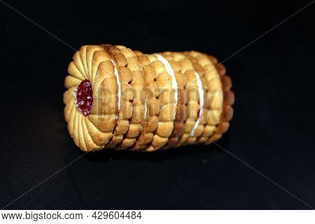 Stack Of Sweetmeal Digestive Biscuits Isolated On White Backgroun
