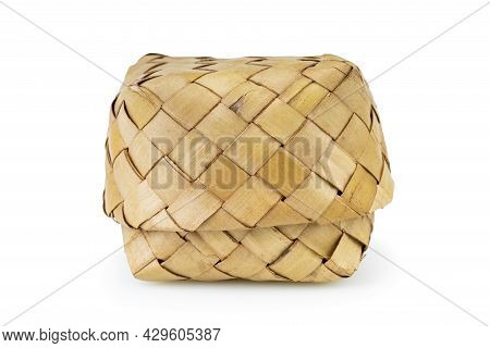 Old Woven Sugar Palm Leaves Container For Steamed Glutinous Rice (craft Natural Packaging) In Thaila