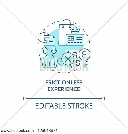 Frictionless Experience Blue Concept Icon. Customer Experience Abstract Idea Thin Line Illustration.