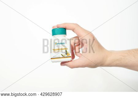 Kaliningrad, Russia - 03.07.2020 - Himalaya Yashtimadhu Ayurveda Dietary Supplement For Healing Of G