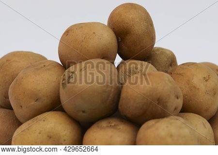 Baby Potatoes Small Round Potato From India On White Background Asian Vegetables Used In Making Many