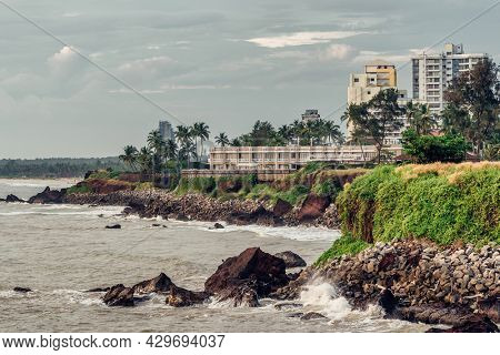 Beautiful tropical landscape seen from the Kannur lighthouse in Kerala state, India