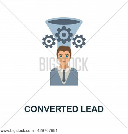 Converted Lead Flat Icon. Colored Sign From Customer Management Collection. Creative Converted Lead 