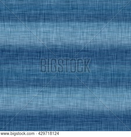 Classic Blue Woven Stripe Masculine Shirt Fabric Texture. Navy Space Dyed Marled Melange Background.