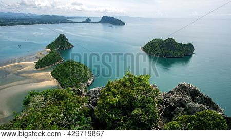 Top View Seascape Beach At Prachuab Khirikhan Povince , Landscape Thailand