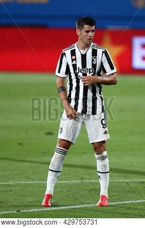 Barcelona, Spain. 08th August 2021 . Alvaro Morata Of Juventus Fc  During The Pre-season Friendly Ma