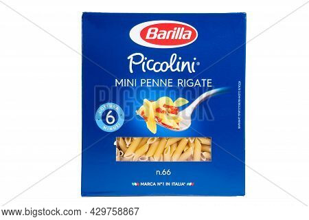 Tyumen, Russia-may 25, 2021: Barilla Packet Isolated On White Background.