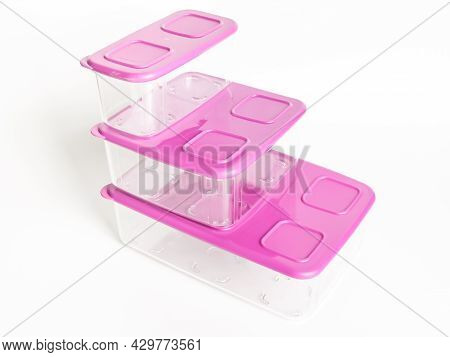 Sabah,Malaysia,June 30 2021 : Food plastic container by brand Tupperware isolated on white backgroun