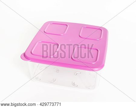 Sabah,malaysia,june 30 2021 : Set Of Three Food Plastic Container By Brand Tupperware Isolated On Wh