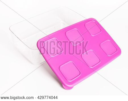 Sabah,malaysia,june 30 2021 : Set Of Three Food Plastic Container By Brand Tupperware Isolated On Wh
