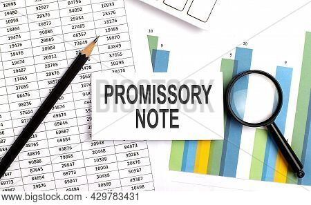 Promissory Note Text On White Card On Chart Background