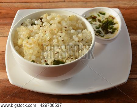 Sabudana Khichdi / Khichadi Is An Indian Fasting Food Recipe Consume During Navratri, Ekadashi Or Ga
