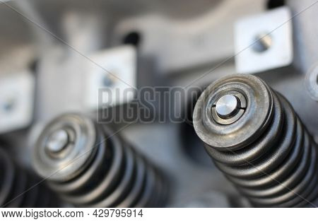 Eight Cylinder Engine Head With Valve Springs For Vintage Automobile