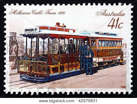 แสตมป์ 1989 ออสเตรเลียเมลเบิร์นเคเบิลคาร์ 1886