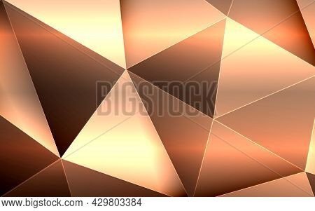 Abstract Luxury 3d Gold Polygon Background. Vector Illustration