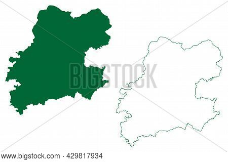 Mau District (uttar Pradesh State, Republic Of India) Map Vector Illustration, Scribble Sketch Mau M