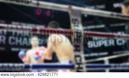 Thai Kick Boxing. Blurred Images Of Muay Thai. Martial Art Kickboxing.