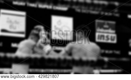 Thai Kick Boxing. Blurred Images Of Muay Thai. Martial Art Kickboxing.