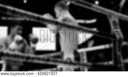 Thai Kick Boxing. Blurred Images Of Muay Thai. Martial Art Kickboxing.