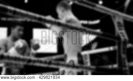 Thai Kick Boxing. Blurred Images Of Muay Thai. Martial Art Kickboxing.