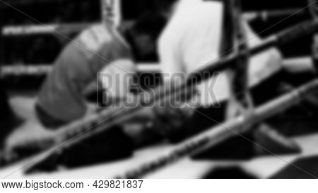 Thai Kick Boxing. Blurred Images Of Muay Thai. Martial Art Kickboxing.