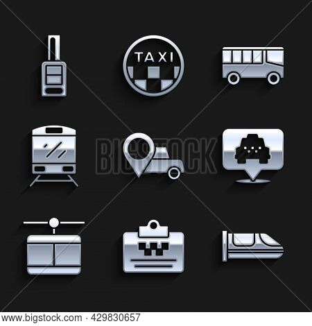 Set Location With Taxi, Taxi Driver License, High-speed Train, Cable Car, Train, Bus And Car Key Rem
