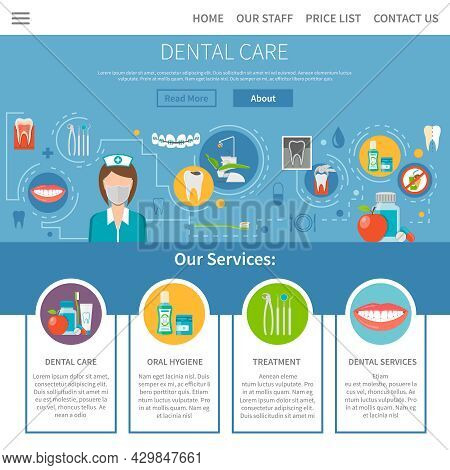 Dental Care Page. Dental Care Design. Dental Care Vector Illustration. Dental Care Symbols. Dental C