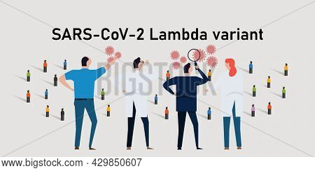 Lambda Covid-19 Corona Variant Epidemic Scientist Vector