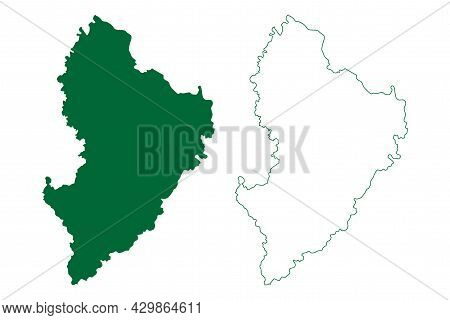 Rampur District (uttar Pradesh State, Republic Of India) Map Vector Illustration, Scribble Sketch Ra