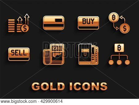Set Business Finance Report, Cryptocurrency Exchange, Blockchain Technology Bitcoin, Office Folders,