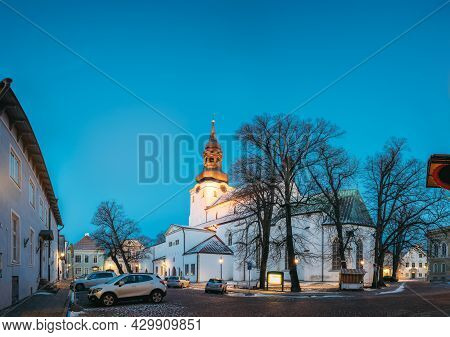 Tallinn, Estonia. Famous Landmark Cathedral Of Saint Mary The Virgin Or Dome Church Or Toomkirik In 