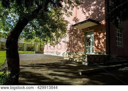 Picture Of Beautiful Village House With Garden. Azerbaijan Village In Summer Time