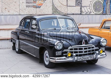 Korolev, Russia - April 14, 2019: The Retro Automobile Zim-12 Was A Soviet Limousine Produced By The