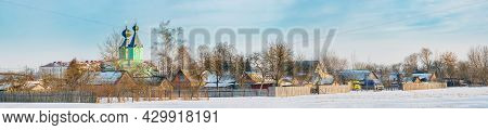 Old Wooden Orthodox Church Of The Holy Trinity In Village Krupets, Dobrush District, Gomel Region, B