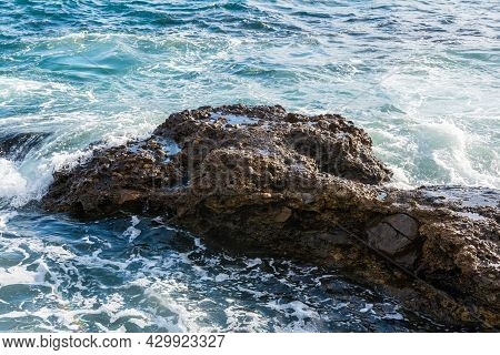 Waves Breaking On The Rocks Of Ponta Do Humaitá.