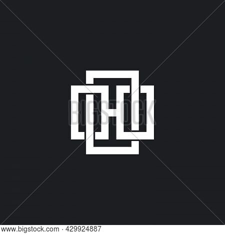 Letter Oh Overlapping Line Geometric Logo Vector