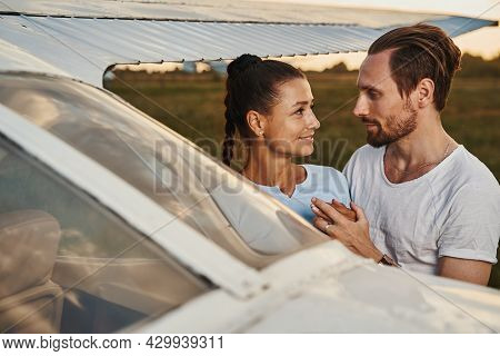 Young Couple Having Love Story Photo Cession Outdoors