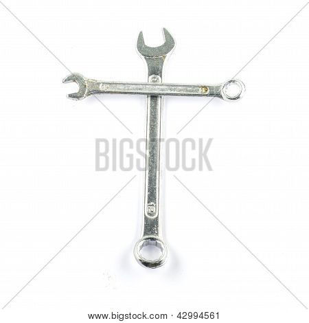 Wrench Cross Isolated On White Background