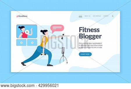 Lessons Fitness Blogger. Live Broadcast Of Physical Training From Famous Athlete. Blog For Active An