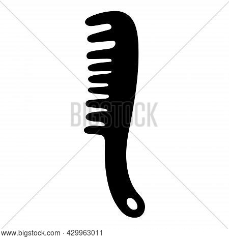 Comb Vector Icon. Hand-drawn Black Doodle. Hairbrush On A White Background. Sketch Of An Accessory F